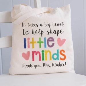 Personalized It Takes A Big Heart To Help Shape Little Minds Teacher Tote Bag