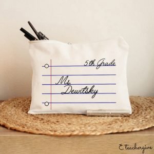 Personalized Grade Teacher Name Teacher Makeup Bag