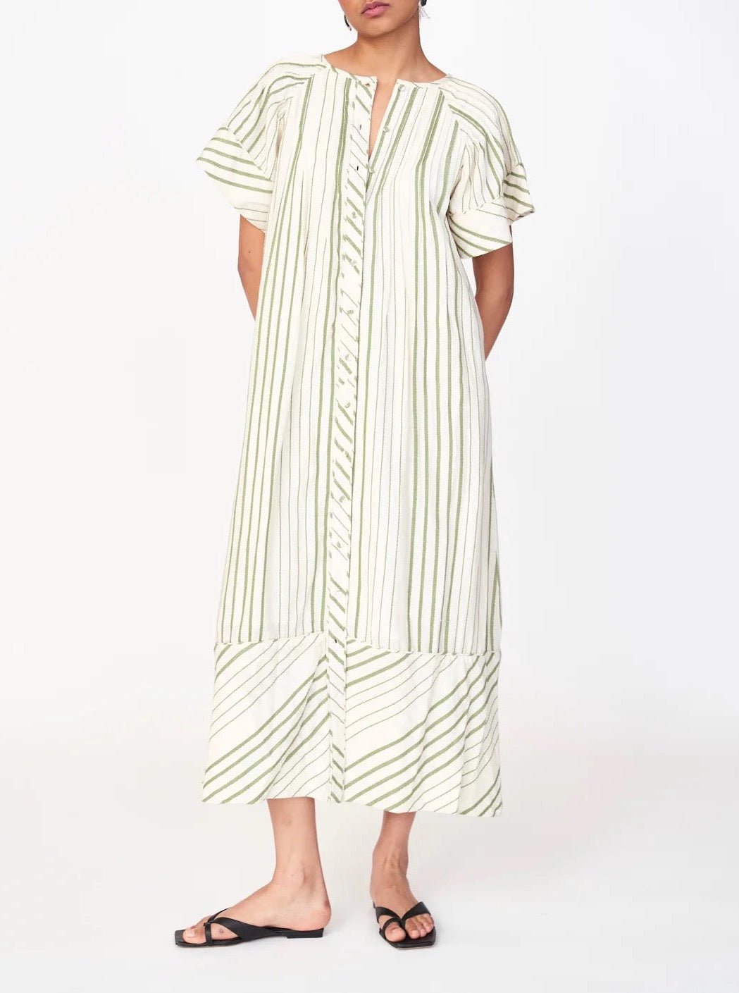 Mirth Vienna Pintuck Dress in Garden Stripe - Image 2