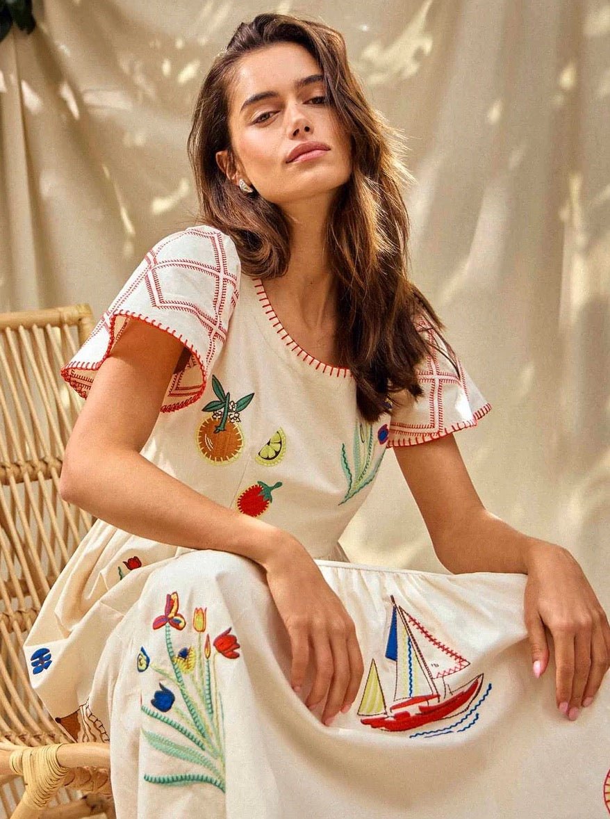 Hunter Bell Marley Dress Summer Embroidery - Image 2