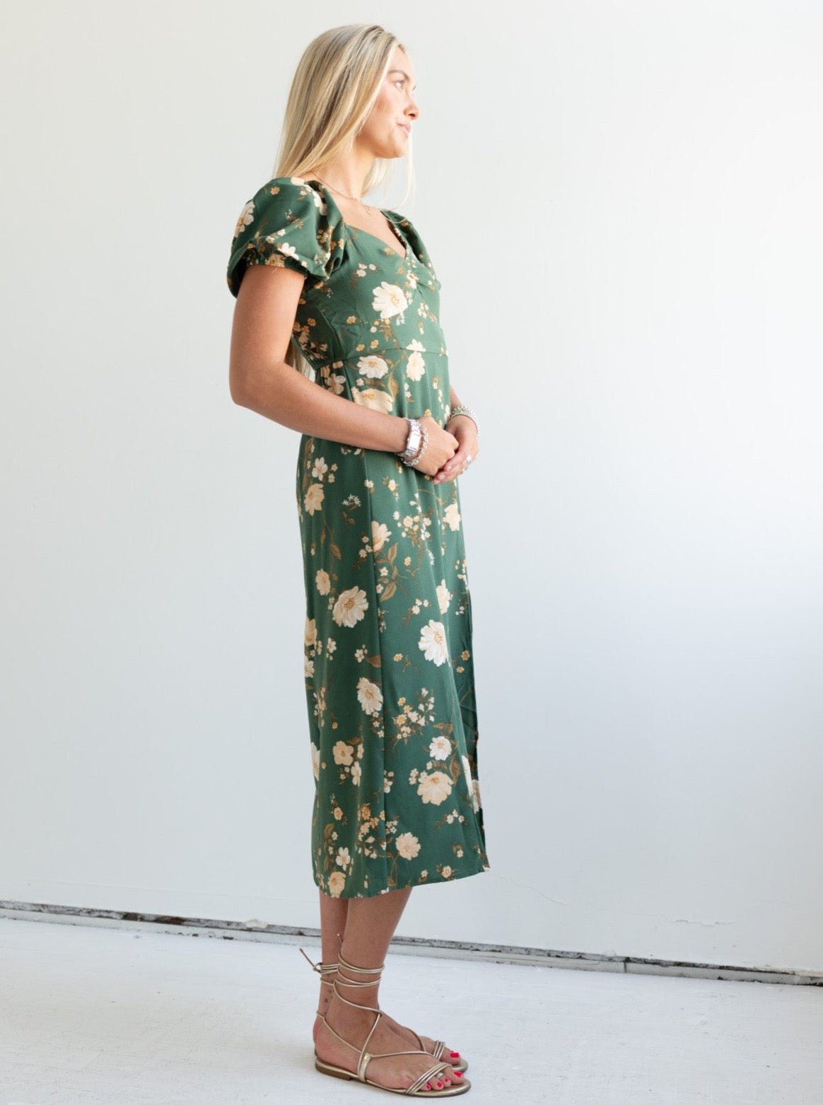 Janie Floral Dress - Green - Image 2